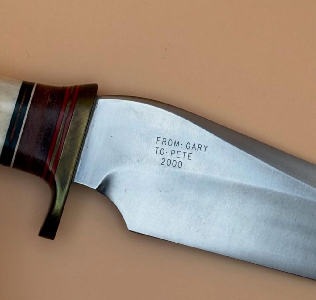 close up detail of a vintage collectable blade